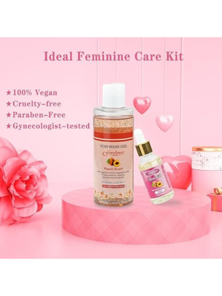 Feminine Wash & Natural Yoni Oil Set - Cleanse, Remove Odor, pH Balance for Women, Tested Yoni Wash, 1 fl.oz Peach Feminine Oil & 6.7 fl.oz Vaginal Intimate Wash with Cleaning Factor - Image 3