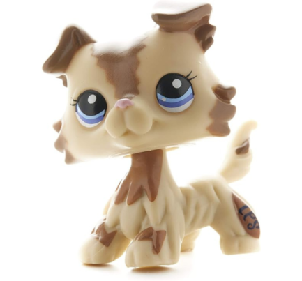 Pet Shop Dog Figure - Cream Tan Brown Dog - Littlest Cute Short Hair Toy - Animal Figurine - Blue Eyes Puppy Figure for Short Hair Pet Collection for Kids: Girls & Boys - 1pc - Image 2