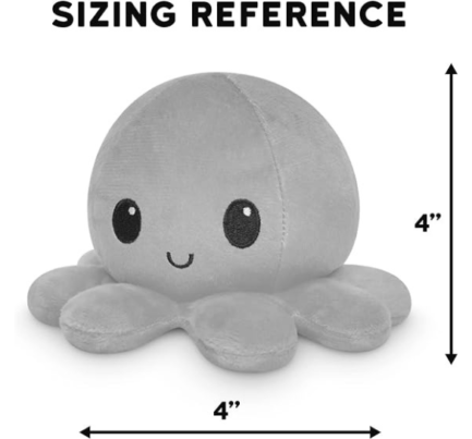 TeeTurtle - The Original Reversible Octopus Plushie - Day + Night - Cute Sensory Fidget Stuffed Animals That Show Your Mood - Image 3