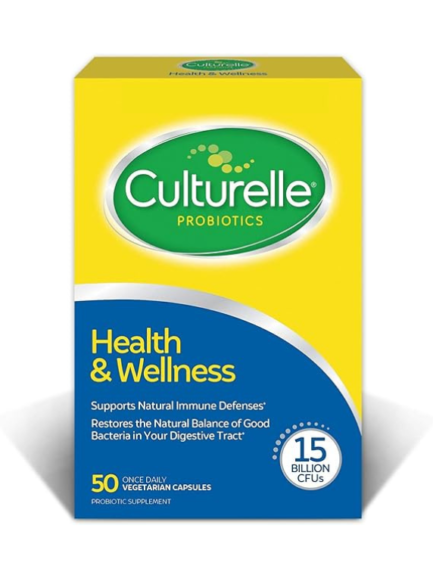 Culturelle Health & Wellness Daily Probiotic Supplement For Men & Women, Helps Support Your Immune System, Occasional Diarrhea, Gas & Bloating, 15 Billion CFUs, Non-GMO, 50 Count