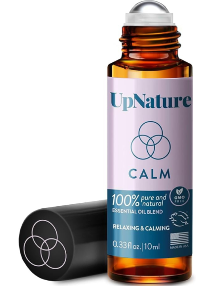 UpNature Calm Essential Oil Roll On Blend – Stress Relief & Relaxation Gifts for Women – Calming & Relaxing Self Care Aromatherapy Oils with Peppermint & Ginger – Ideal Stocking Stuffer