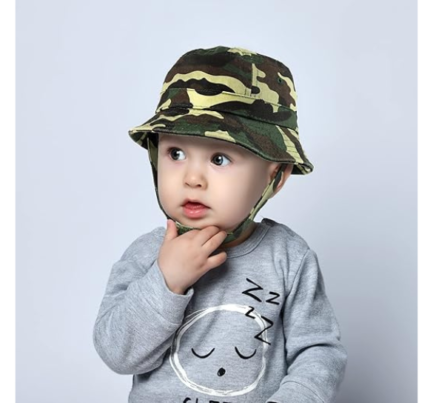 Trendy Apparel Shop Infant Baby's 100% Cotton Bucket Hat with Adjustable Chin Strap - Image 3